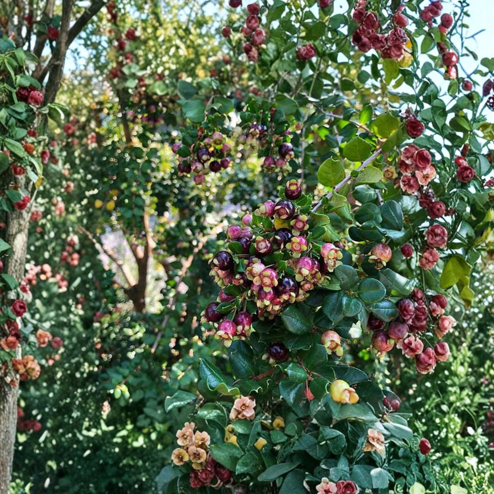 Blueberry Guava – Chilean Myrtle – Luma apiculata Live Plant | 1 Foot Tall | Includes 1 Gallon Nursery Pot Fragrant White Flowers | Sweet Dark Purple Fruit | Evergreen Shrub