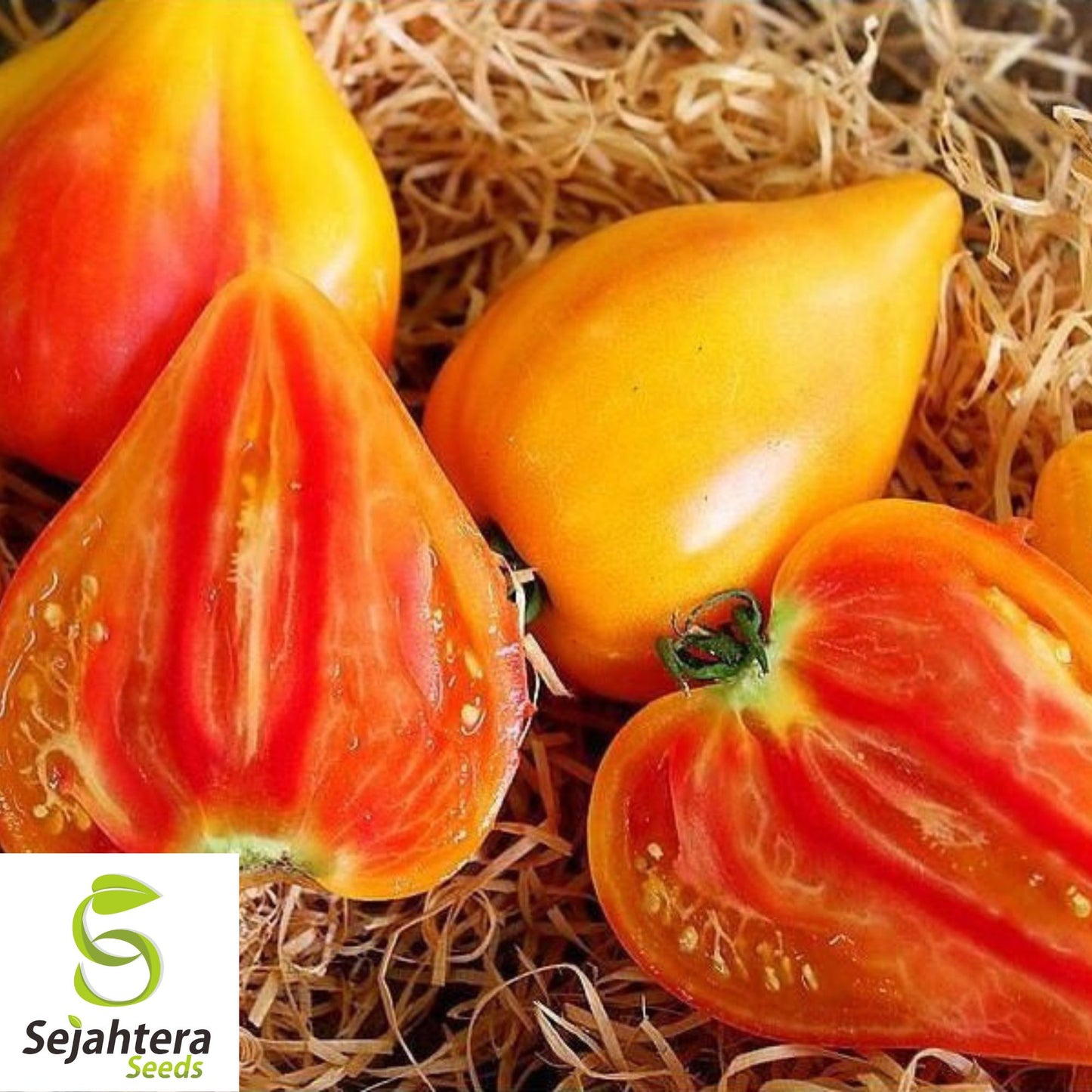 50 Orange Oxheart Tomato Seeds - Heirloom, Non-GMO, Sweet & Juicy Variety