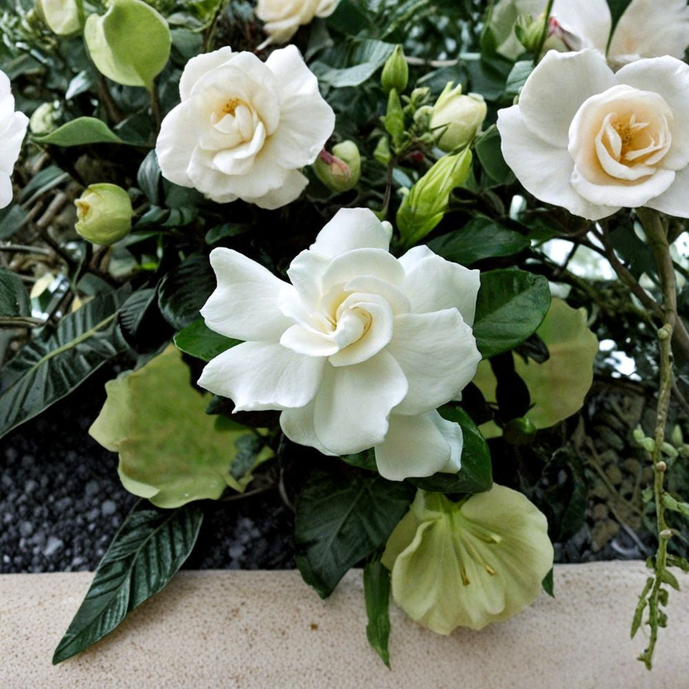 Gardenia ‘August Beauty’ – Gardenia jasminoides Live Evergreen Shrub | 1–2 Feet Tall | Ships in 1 Gallon Pot Fragrant White Blooms | Long Bloom Season | Hedge or Container Plant
