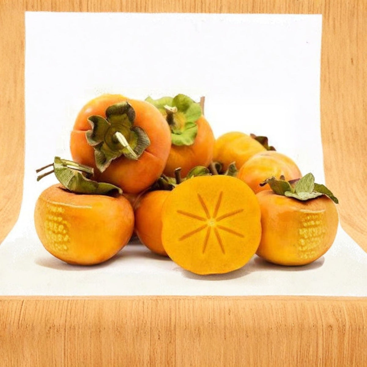 Jiro Fuyu Persimmon Tree, Live Fruit Tree, 2 Ft Tall, 1 Gallon Pot, Sweet Non Astringent Orange Persimmon