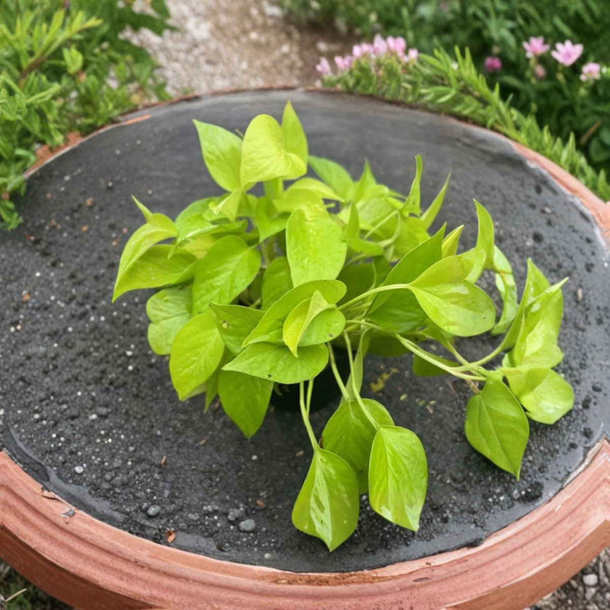 Neon Pothos Live Plant, Bright Lime Green Trailing Houseplant, Easy Care Golden Green Pothos Vine, Indoor Foliage Plant, 6 Inch Pot