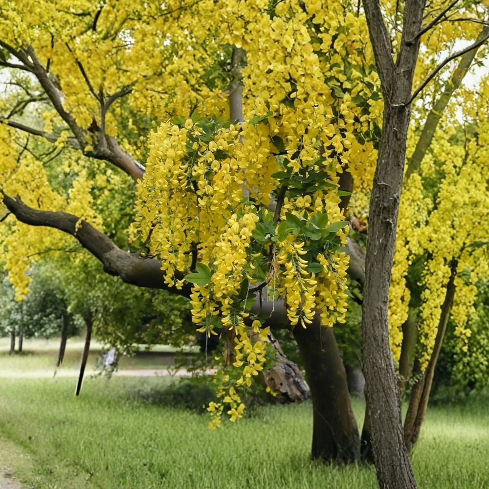 Golden Chain Tree – Laburnum anagyroides Seeds | 960 Count | Large Bulk Pack | Showy Yellow Hedge & Pergola Tree