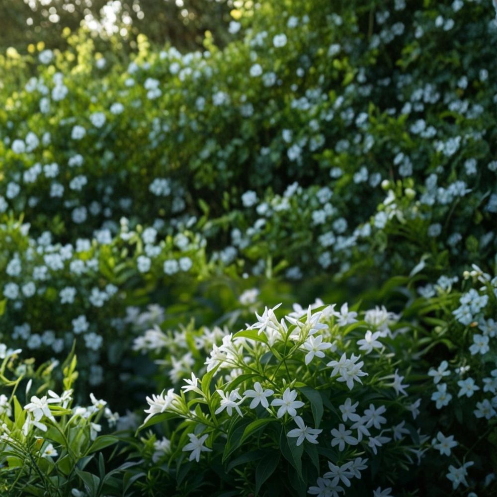 Star Jasmine Plant – Trachelospermum jasminoides Live Rooted Stem | 6–12 Inch Tall | Fragrant White Flowers | Climbing Vine or Ground Cover