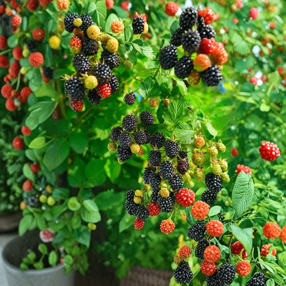 Prime-Ark Traveler Thornless Blackberry Plants – Rubus Starter Plugs | Set of 3 | Everbearing Sweet Berries | Bare Root Garden Fruit | Easy to Grow
