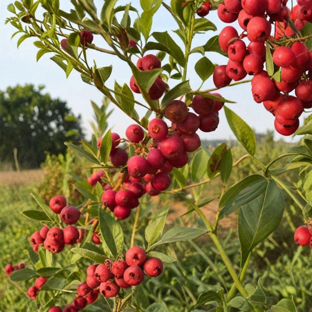 Pink Lemonade Blueberry Plant – Vaccinium ‘Pink Lemonade’ Live Plant | 5.25 Inch Pot Size Root System | Unique Pink Berry Fruit Bush