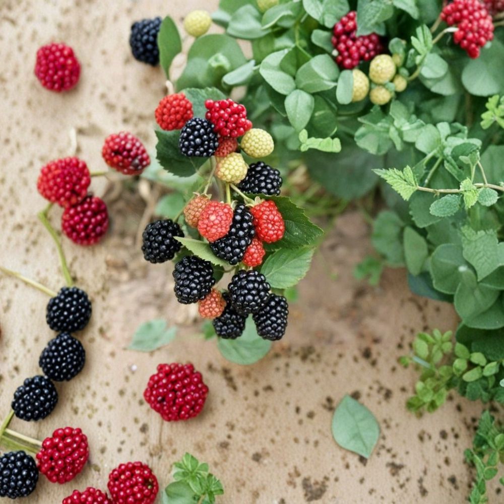 Triple Crown Thornless Blackberry Plants – Rubus fruticosus Live Plants | Set of 2 | 2–3 Feet Tall | Bare Root Berry Bushes | Sweet Summer Fruit