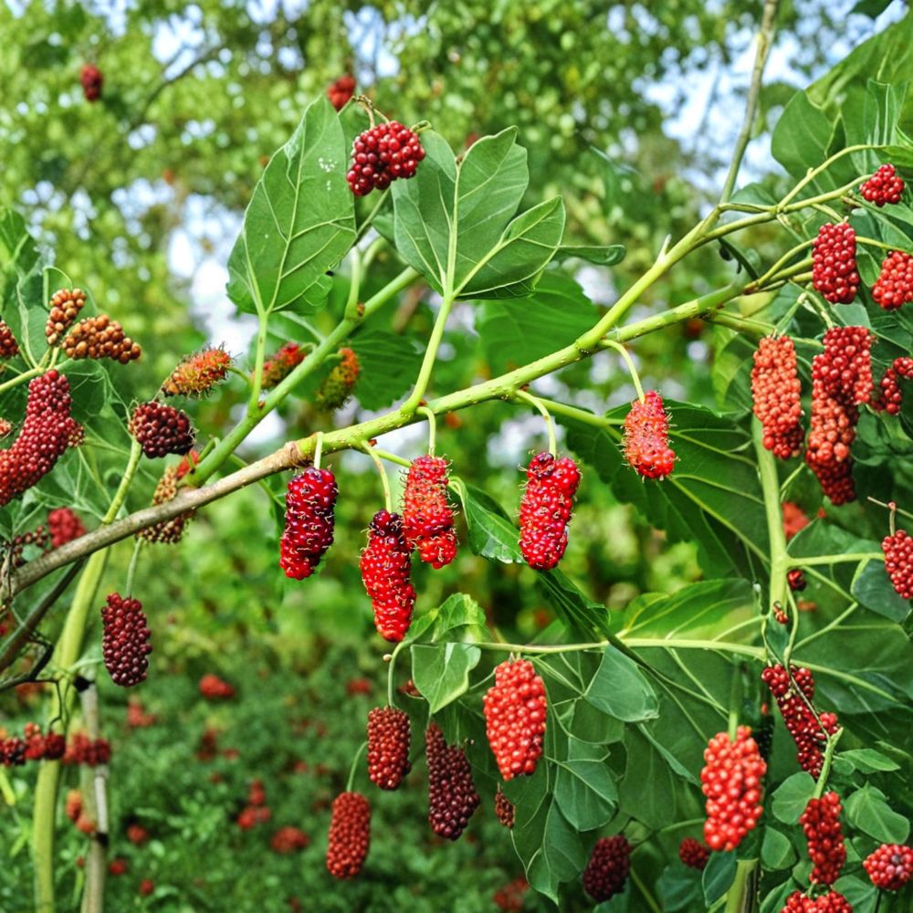 Red Mulberry Tree – Morus rubra Live Seedlings | 12–24 Inches Tall | Bare Root – No Pot Native Fruit Tree Starter | Backyard & Wildlife Friendly | Easy to Grow