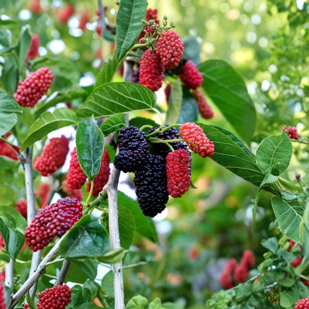 Illinois Everbearing Mulberry Tree – Morus alba × Morus rubra Live Plant | 4–7 Inch Starter | Sweet Berry Fruit Tree | Backyard Orchard Plant | Easy to Grow