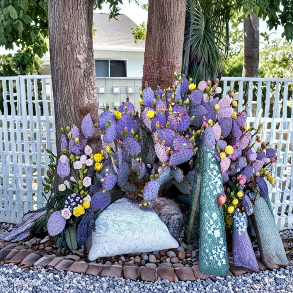 Purple Prickly Pear – Opuntia santarita 20 Seeds | Rare Santa Rita Variety | Hardy Cactus Vibrant Purple Pads | Edible Fruit | Desert Landscape Favorite