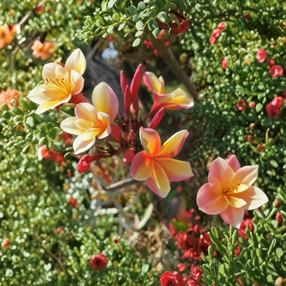 Hawaiian Rainbow Plumeria – 12 Inch Cutting | Frangipani Tropical Flower Plant | Multi Color Fragrant Blooms | Easy to Grow