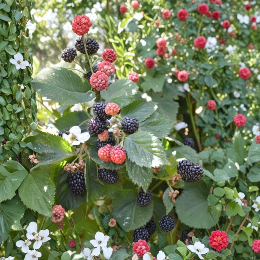 Triple Crown Thornless Blackberry – Live Plant in 3.25" Pot | Sweet Juicy Berry Bush | Easy Grow Thornless Fruit Plant | Backyard Garden