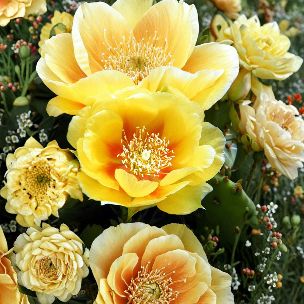 Opuntia macrorhiza – Prickly Pear Cactus 5 Seeds | Cold Hardy to Zone 4 | Yellow-Orange Blooms Hardy Desert Cactus | Rock Garden Favorite | Drought Tolerant