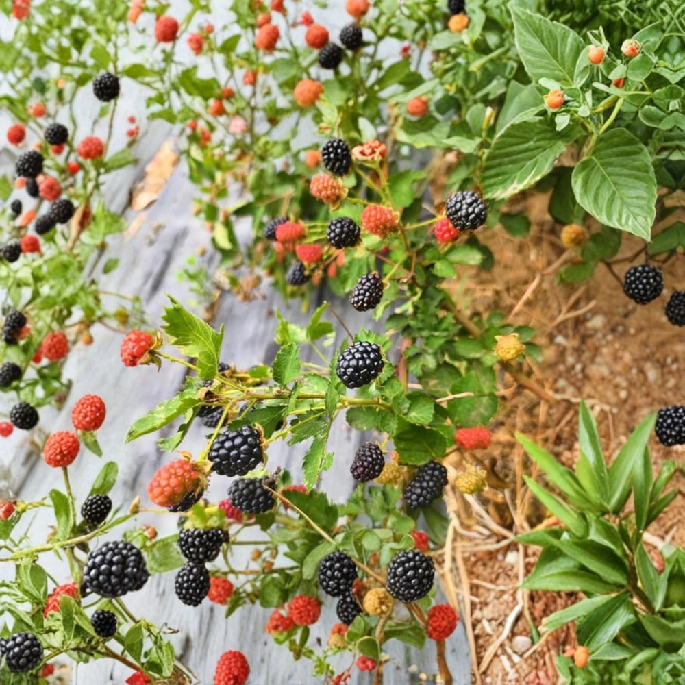 Von Thornless Blackberry Plants – Set of 4 Live Starter Plants | 4–6 Inches Tall | Sweet Large Berry Bush | Rooted Plants No Pot