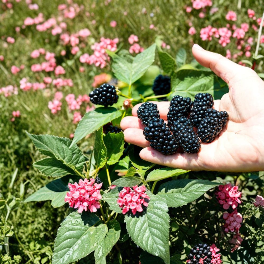 Navaho Thornless Blackberry Plants – Set of 2 Live Starter Plants | 4–6 Inches Tall | Sweet Black Fruit Bush | Upright Berry Plant No Pot