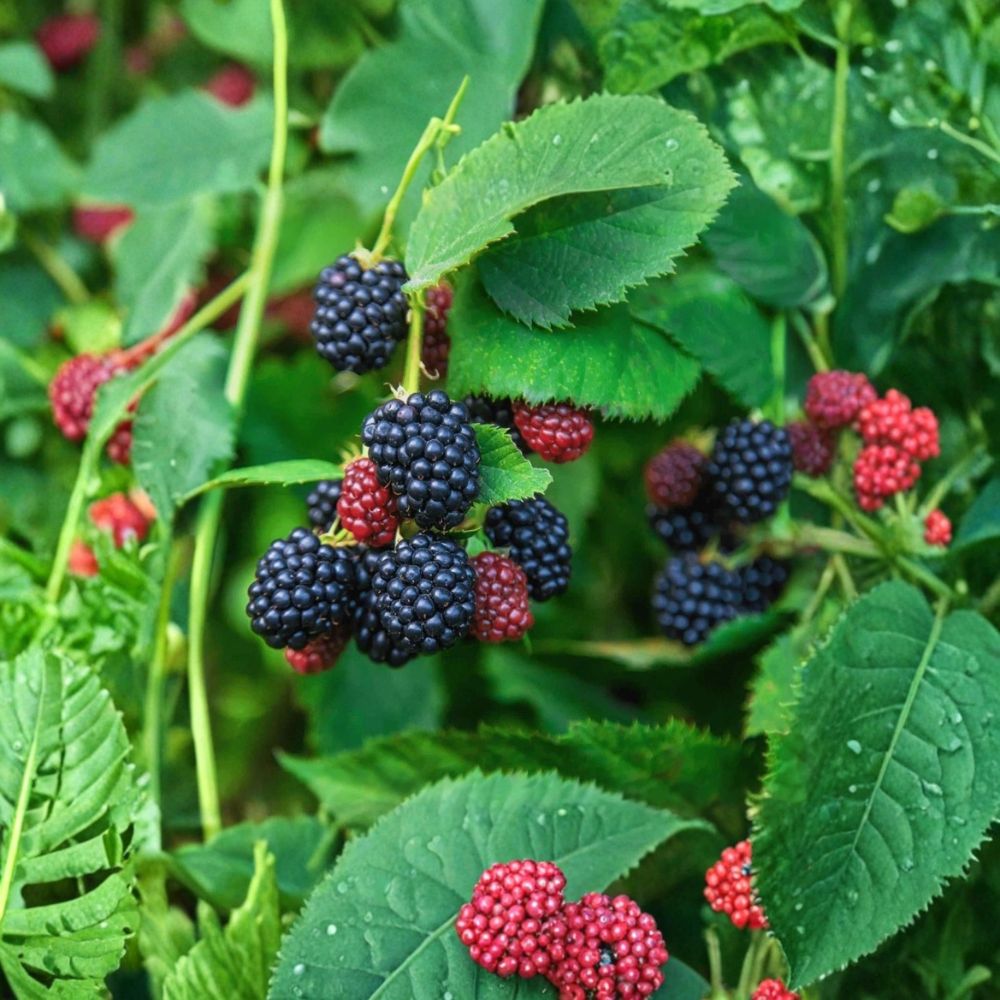Blackberry Thornless Plant – Rubus Live Fruit Bush | 3–4 Feet Tall | 3 Gallon Pot | Mature Berry Plant for Garden