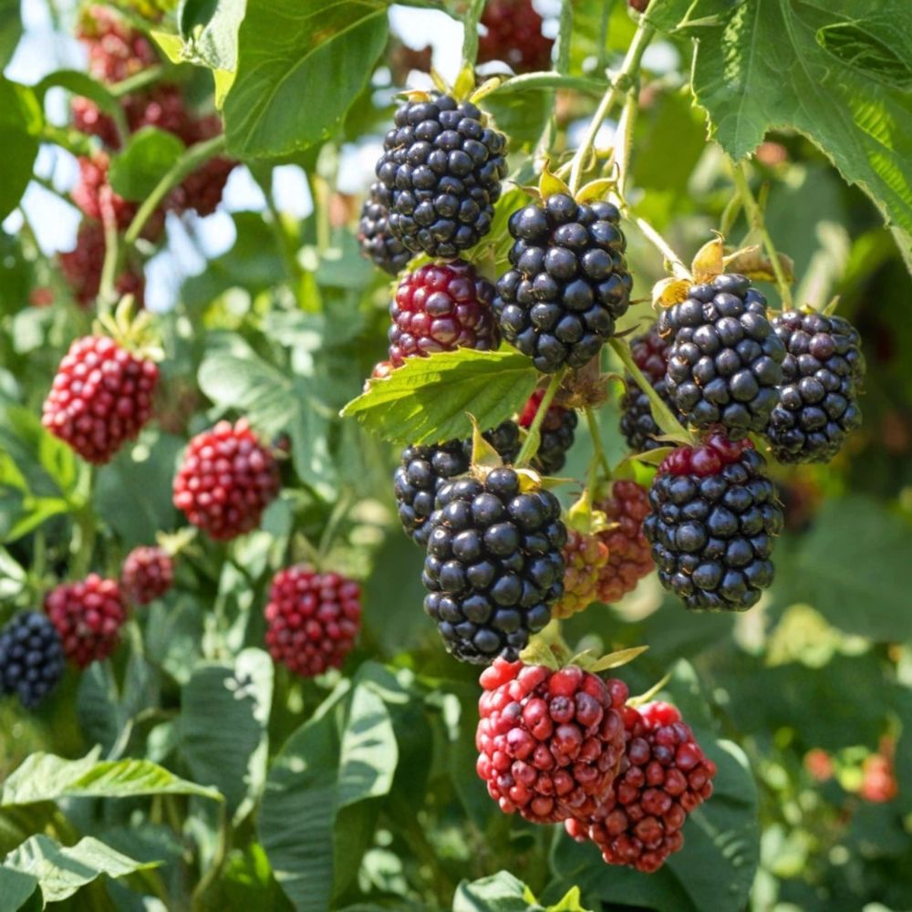 Ouachita Thornless Blackberry Plants – Set of 2 Live Starter Plants | 4–10 Inches Tall | Sweet Large Berry Variety | Easy Harvest Berry Bush | Backyard Fruit Garden