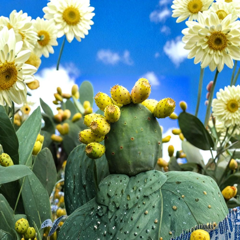 Yellow Fruit Prickly Pear – Opuntia 15 Seeds | Sweet Edible Nopal | Drought Tolerant Tuna Amarilla Cactus | Outdoor Desert Plant | Easy to Grow