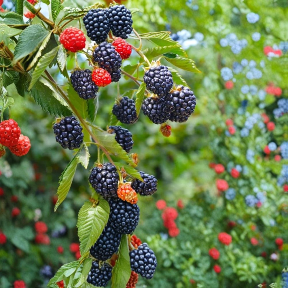 Sweetie Pie Thornless Blackberry Plants – Set of 6 Live Berry Bush Starters | 4–6 Inches Tall | Soil-Wrapped Roots No Pot | Sweet Fruit Variety
