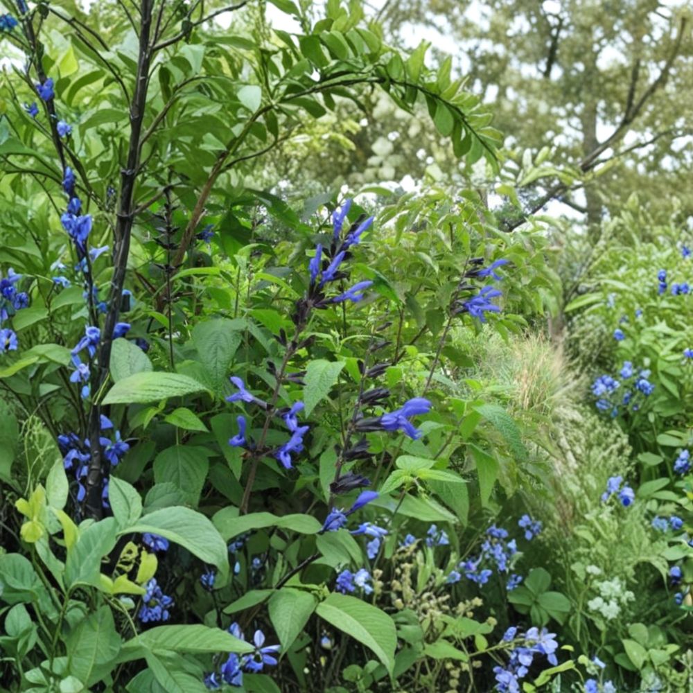 Salvia Guaranitica ‘Black and Blue’ – Live Starter Plant | 3–4 Inches Tall | Includes Nursery Pot Hummingbird Favorite | Patio & Garden Ready | Easy to Grow