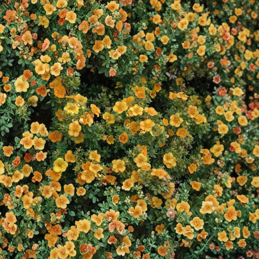 Potentilla ‘Mango Tango’ – Shrubby Cinquefoil Live Starter Plant | 5–7 Inches Tall | Multicolor Summer Blooms | Hardy Compact Shrub | Color Changing Flowers