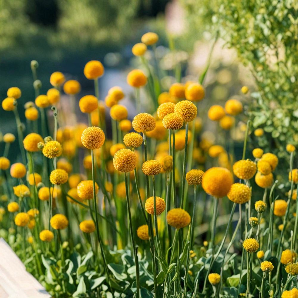 Billy Button Seeds – Craspedia globosa | 50 Seeds Pack | Yellow Ball Flowers | Dried Flower Favorite | Pollinator Friendly Garden Plant