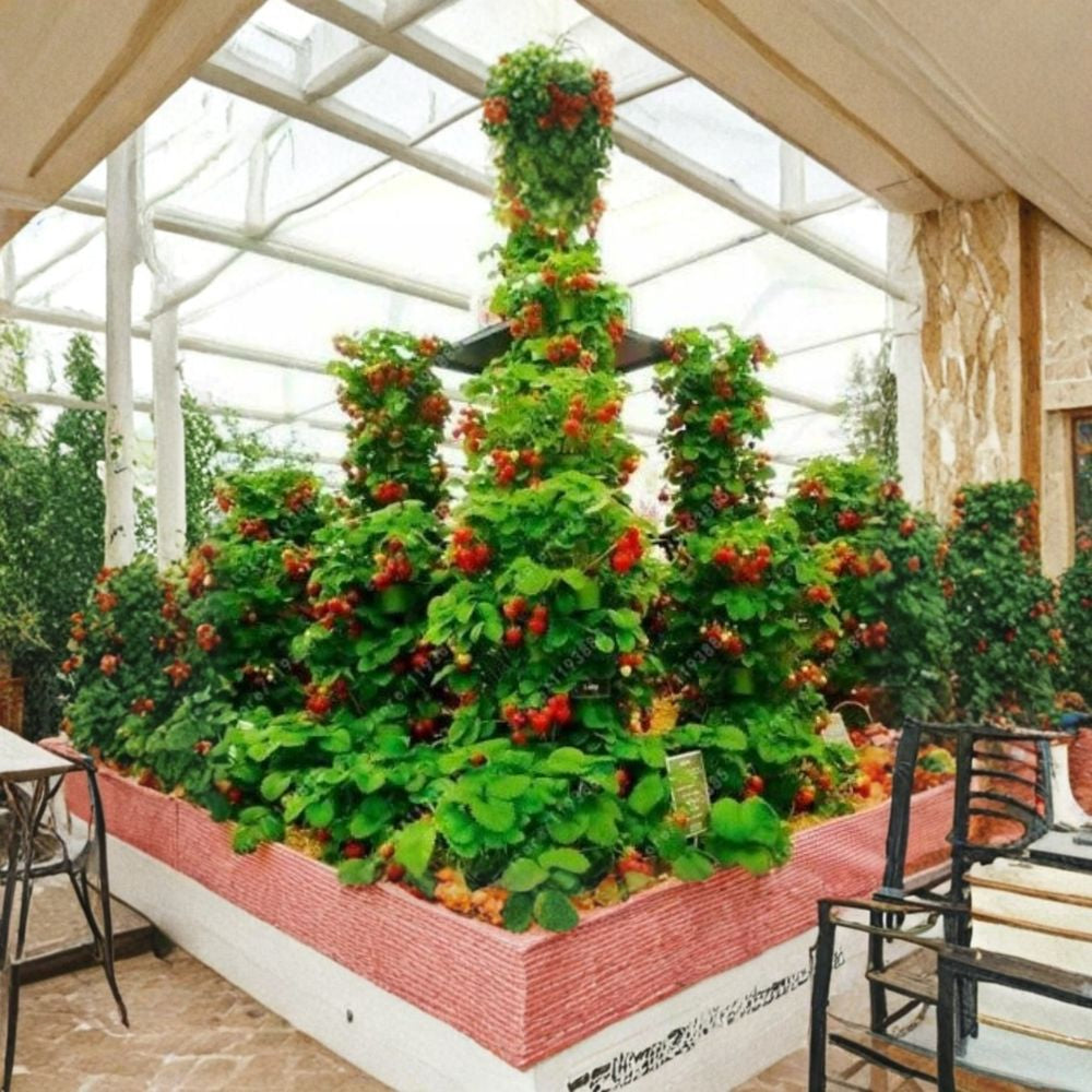 Vertical Climbing Strawberry – Fragaria spp. 100 Fresh Seeds | USA Grown | Ideal for Trellis Growing Space-Saving Berry Plant | Hanging Baskets | Container Friendly