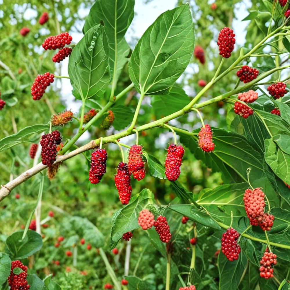 Red Mulberry Tree – Morus rubra Live Plants | 12–24 Inches Tall Bare Root | 5 Pack Native Fruit Trees | Backyard Orchard & Wildlife Friendly