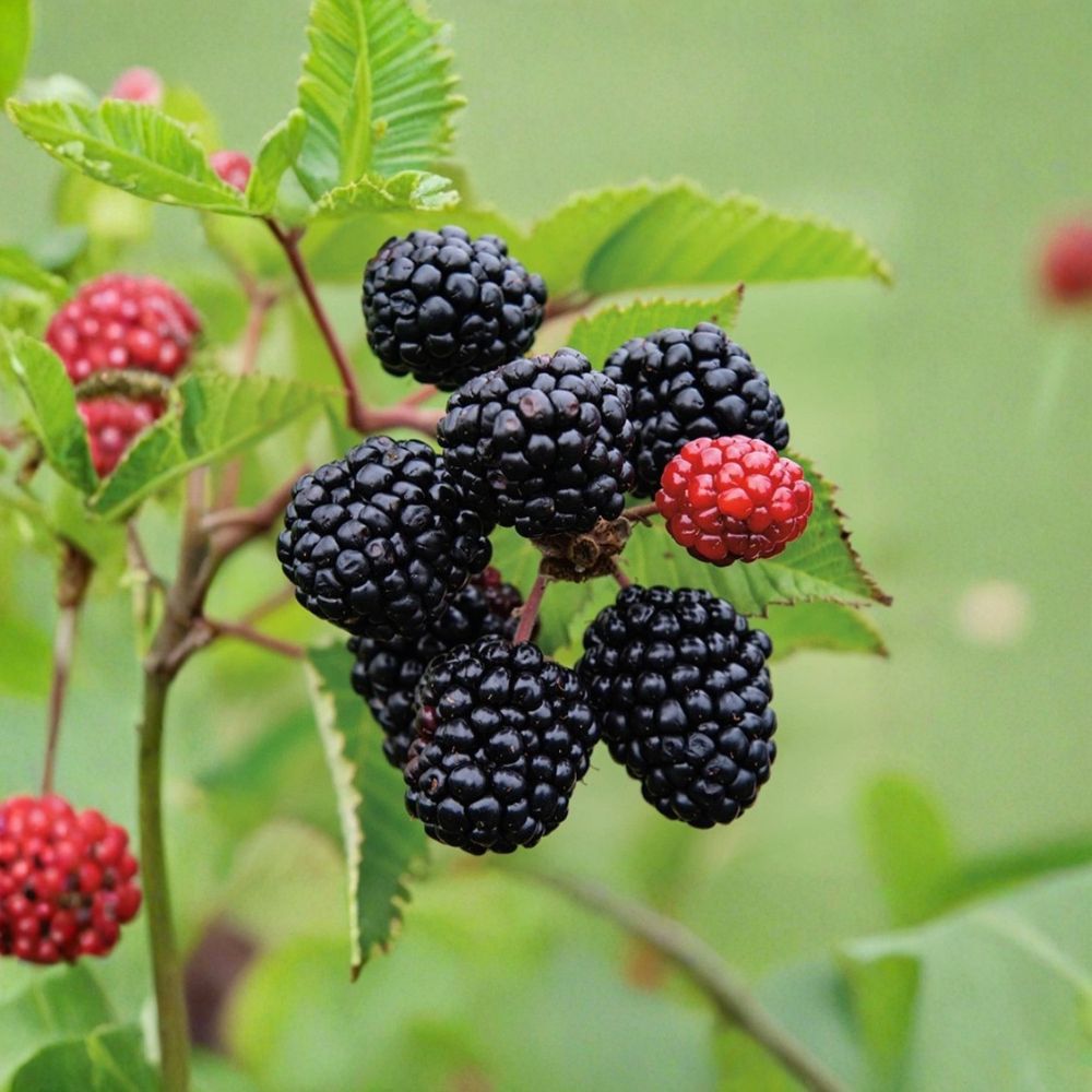 Prime-Ark Freedom Thornless Blackberry – Rubus ‘Prime-Ark® Freedom’ Live Starter Plants | 4–10 Inches Tall | Set of 4 Sweet Berry Bushes | Dual Fruiting Variety | Garden Ready