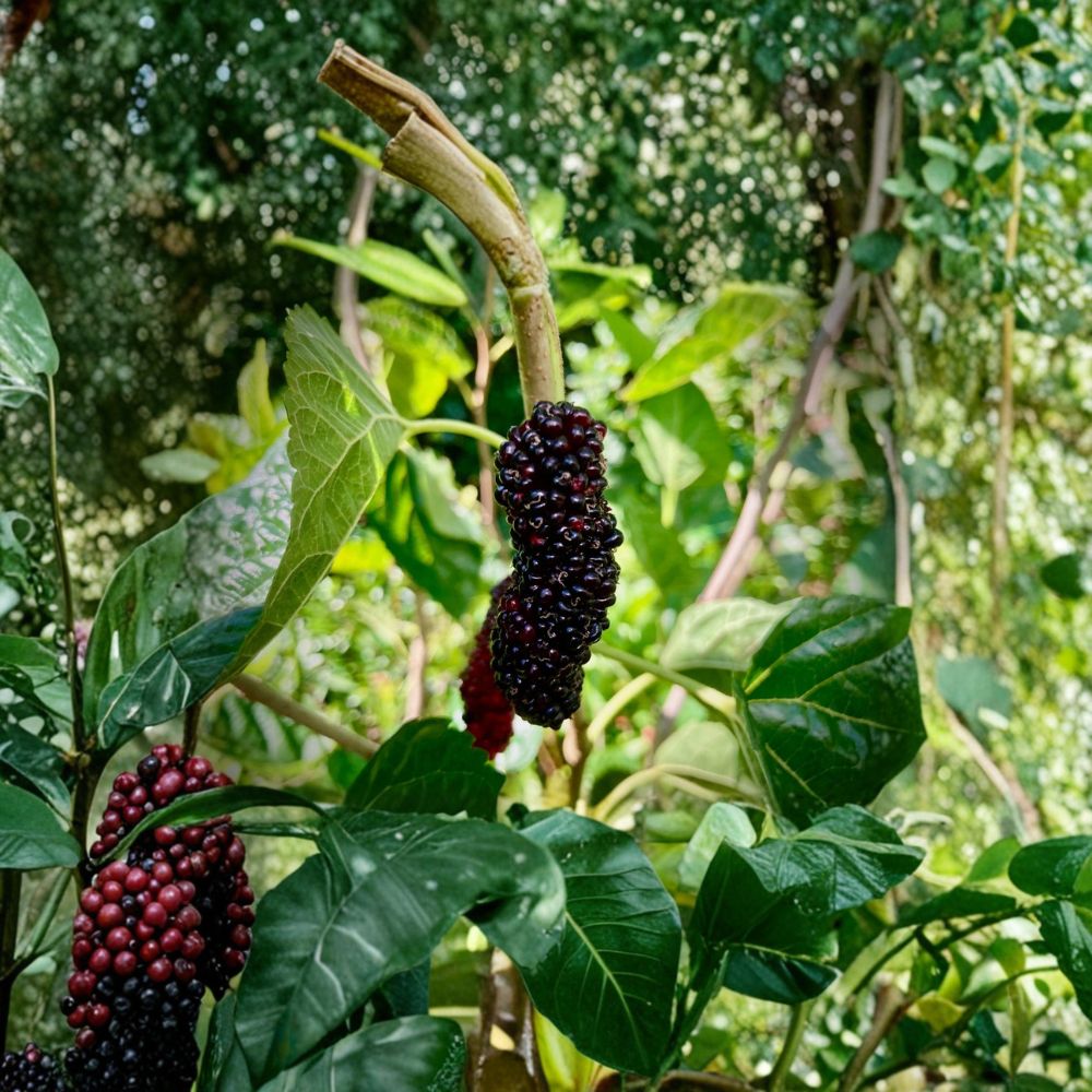 Siam Jumbo Mulberry – Morus Live Plant | 12–24 Inches Tall Rooted Cutting | Sweet Giant Mulberry Variety | Patio & Backyard Fruit Tree | Easy to Grow