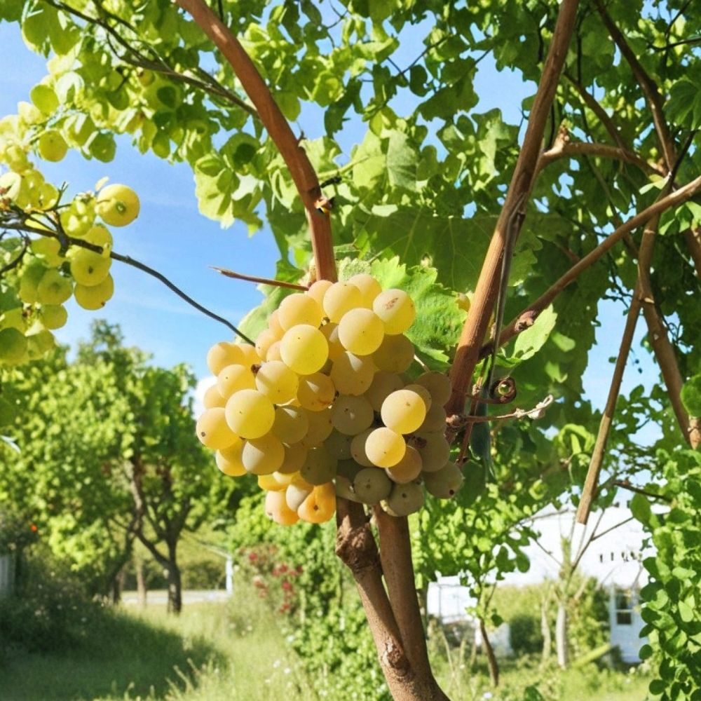 Hebén Grape Vine – Vitis vinifera Live Plant | 1–2 Ft Tall Rare European Grape | Sweet Dark Table & Wine Grape | Organic Patio & Backyard Vine