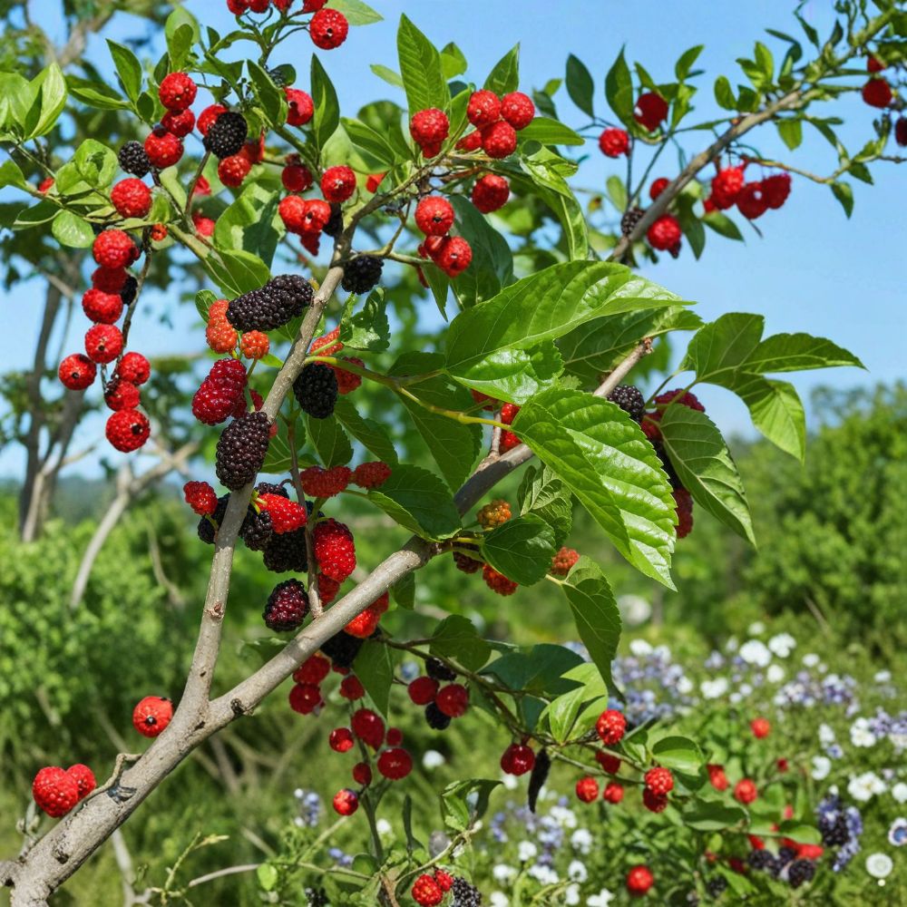Dwarf Mojo Berry Mulberry – Morus rotundiloba ‘Matsunaga’ Live Starter Plant | 3–6 Inch Bare Root | Compact Sweet Fruit Tree | Container Friendly