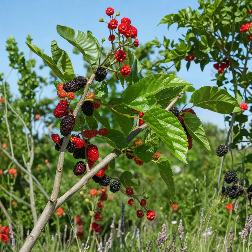 Dwarf Mojo Berry Mulberry Plants – Morus rotundiloba ‘Matsunaga’ Live Starter Plugs | 5 Pack 3–6 Inch | Compact Sweet Fruit Tree | Container Friendly