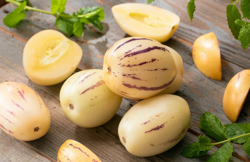 500+ Golden Pepino Seeds | Solanum muricatum | Melon Pear Fruit Seeds | Sweet Exotic Fruit Plant