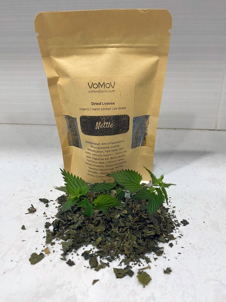 Organic Dried Nettle Leaves 0.5 oz - Premium Hand-Picked, Home-Grown, No GMO, No Pesticides, for Tea, Baths, Crafts, Soap