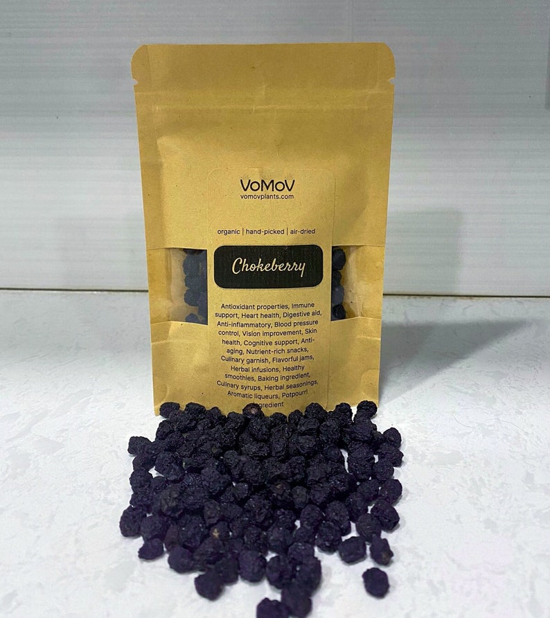 Organic Dried Chokeberry Berries 1 oz - Aronia, Premium Hand-Picked, No GMO, No Pesticides, Tea, Spice, Craft Use