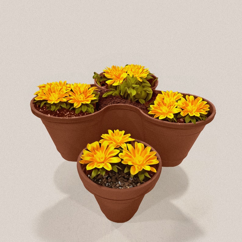 Stackable 2-Tier Planters for Indoor Herb Garden, Self-Watering Vertical Planter System, 6 Pots, Ideal for Succulents & Herbs