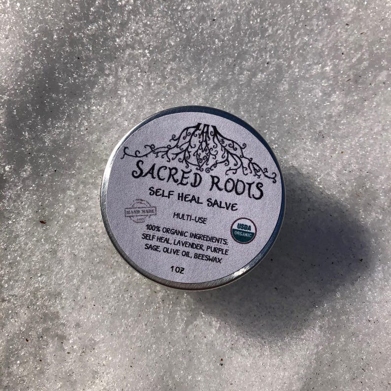 Organic Self Heal Salve 1oz - Lavender & Purple Sage - 100% Natural Healing Balm - Sacred Roots