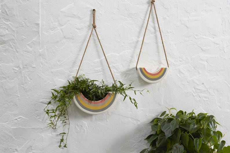 hanging planter indoor with drainage Rainbow Hanging Planter - 7.5
