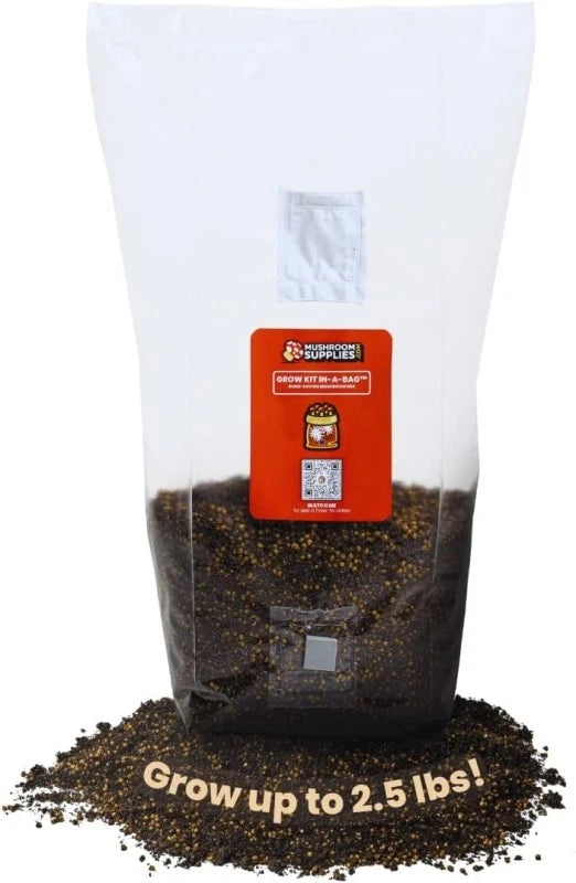 Mushroom Grow Kit 5lbs All-in-One Sterilized Grain Substrate for Dung-Loving Mushrooms (Includes Instructions)