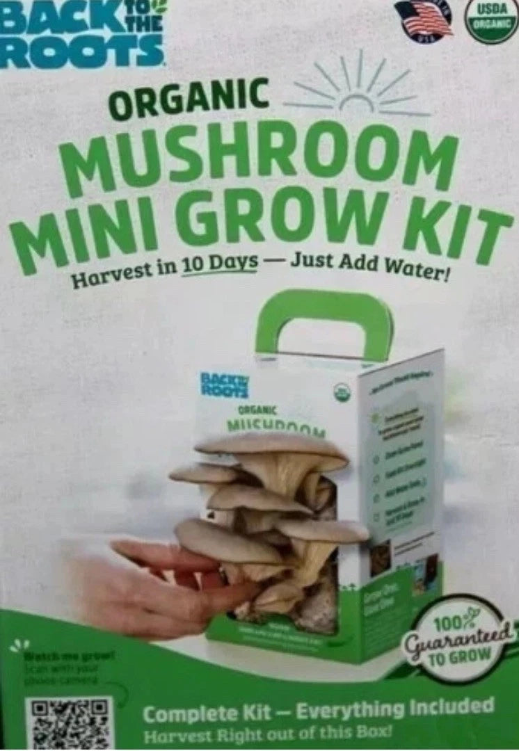 Organic Mushroom Grow Kit - Back To The Roots - California Certified Organic Farmers - Perfect for Home Gardening - Edible Fungi