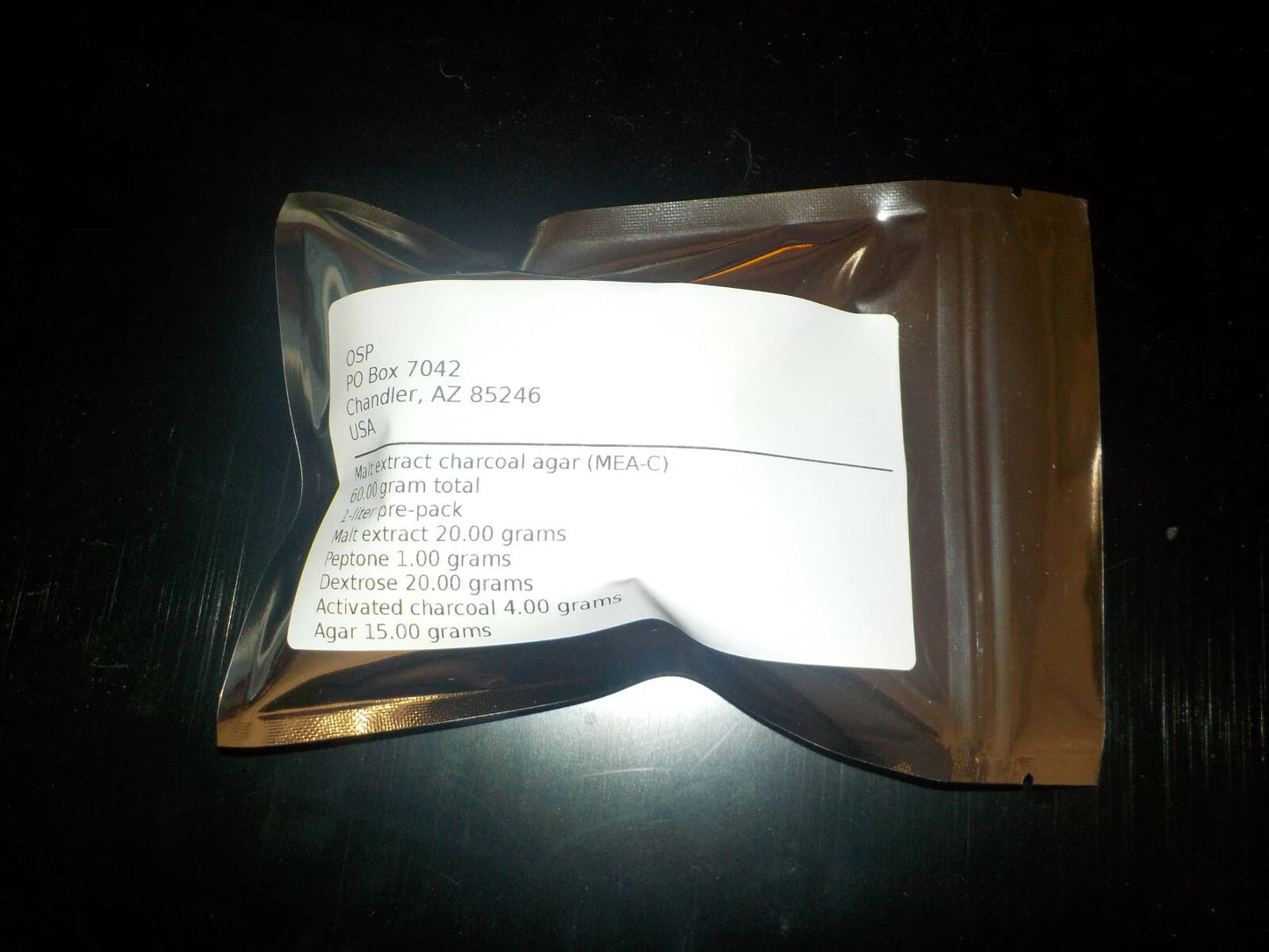 Malt Extract Agar Charcoal (MEA-C) 60g for Mushroom Cultivation - Lab-Grade Mycology Medium with Activated Charcoal