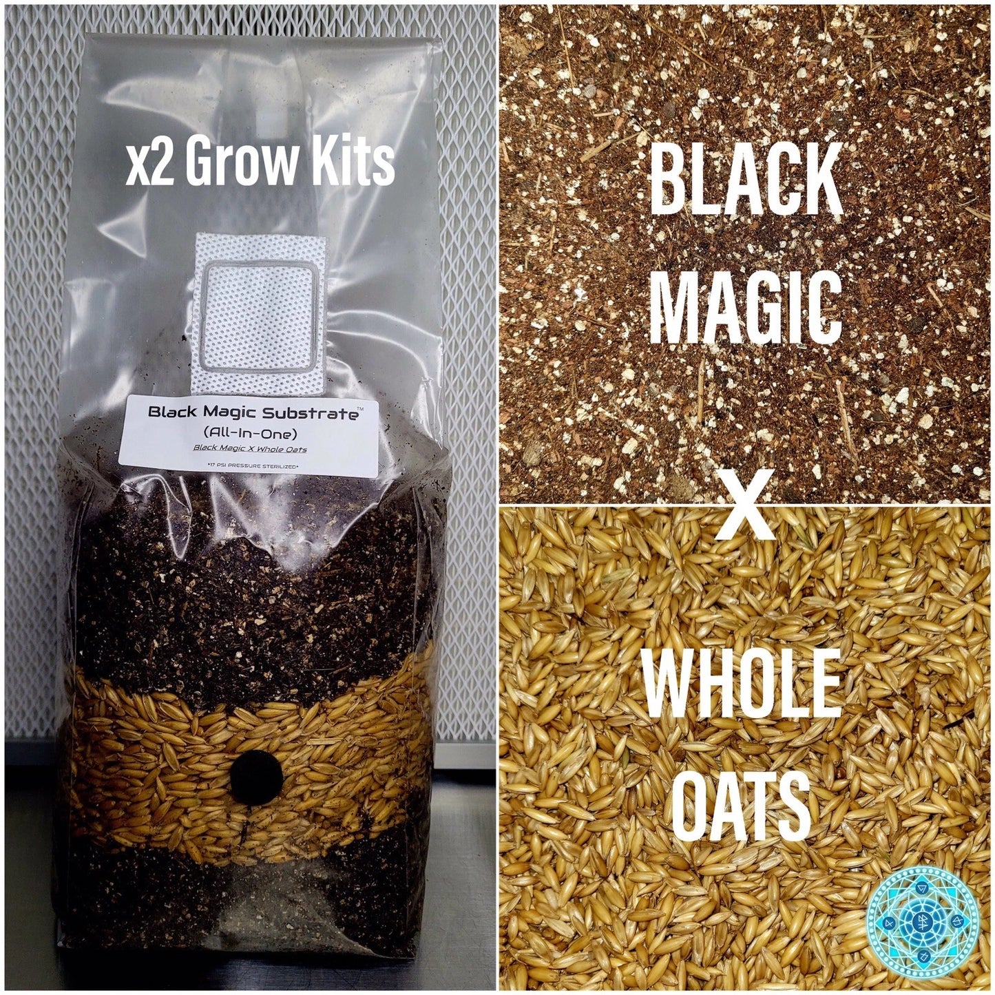 Premium Mushroom Grow Kit 2 Pack - Black Magic Substrate with Organic Mix & Mycelium Blend - 5lb Bag for High Yields