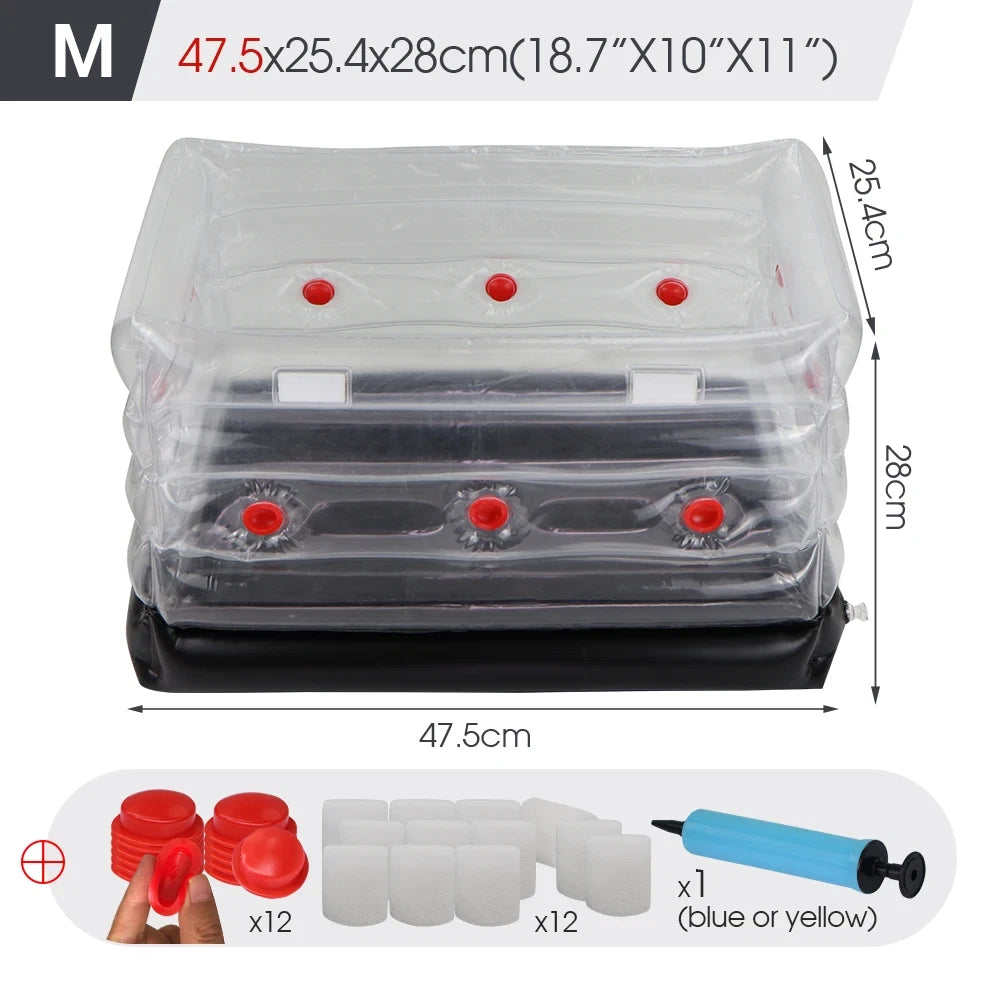 Mushroom Grow Kit Inflatable Monotub Bag with Plug Filter | Transparent PVC | Home Mushroom Cultivation