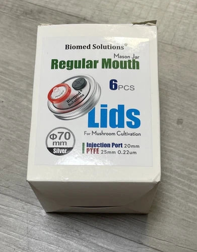 Mason Jar Lids for Mushroom Cultivation - 6 Pcs Regular Mouth - Biomed Solutions