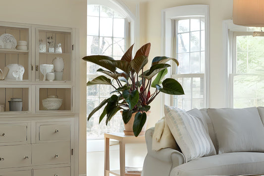 Philodendron Congo Rojo 9" Pot | Vibrant Red Stems & Amber Green Foliage | Easy Care Houseplant | Perfect for Indoor Spaces