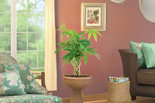 Money Tree Plant in 3 Gallon Pot, Pachira Aquatica, Indoor Houseplant, Live Greenery for Home Decor, Healthy & Disease-Free