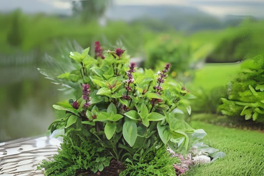 Thai Sweet Basil Seeds 20 - Ocimum basilicum var. thyrsiflora - Aromatic Herb for Cooking, Gardening, and Culinary Use