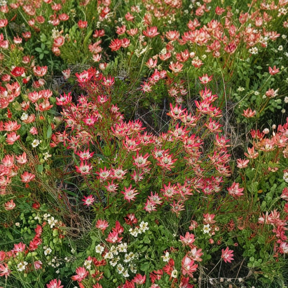 Leucadendron Salignum ‘Winter Red’ – Conebush Live Evergreen Shrub | 1 Foot Tall | Ships in 6 Inch Pot  Rich Purple-Red Winter Foliage | Cream Bracts | Sun Loving Accent Plant