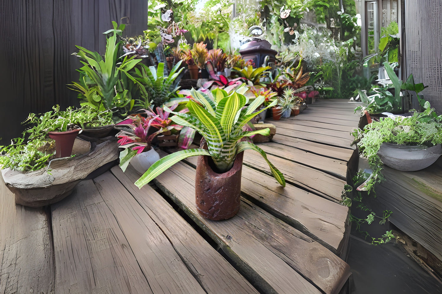 Aechmea Samurai Bromeliad Plant in 6 Inch Pot - Tropical Houseplant for Indoor and Outdoor Decor (Aechmea)