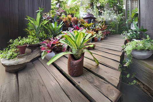 Aechmea Samurai Bromeliad Plant in 6 Inch Pot - Tropical Houseplant for Indoor and Outdoor Decor (Aechmea)